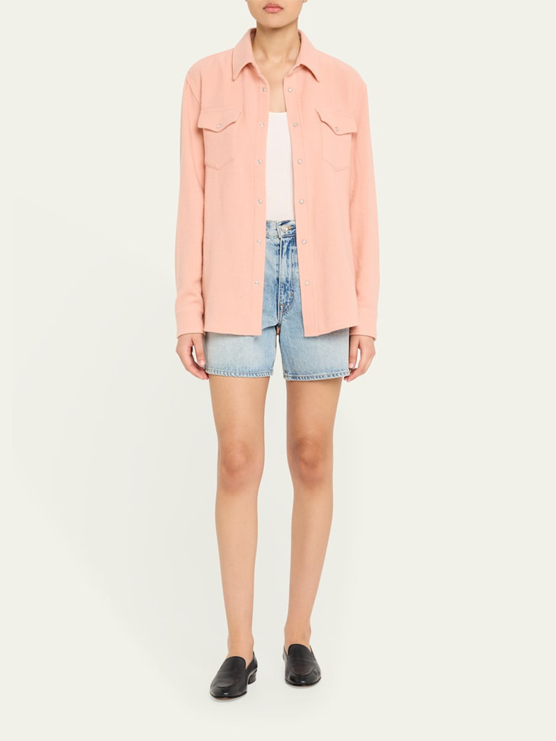 God’s True Cashmere Peach Blush Cashmere Button-Down Shirt outlook