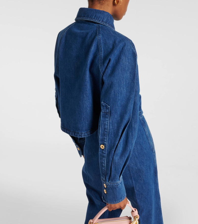 cropped buttoned denim shirt 5