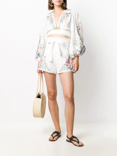 Zimmermann floral embroidered cropped top outlook