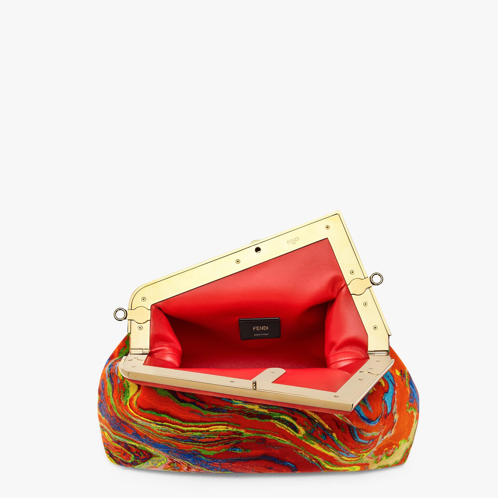 Red marble fabric bag - 4