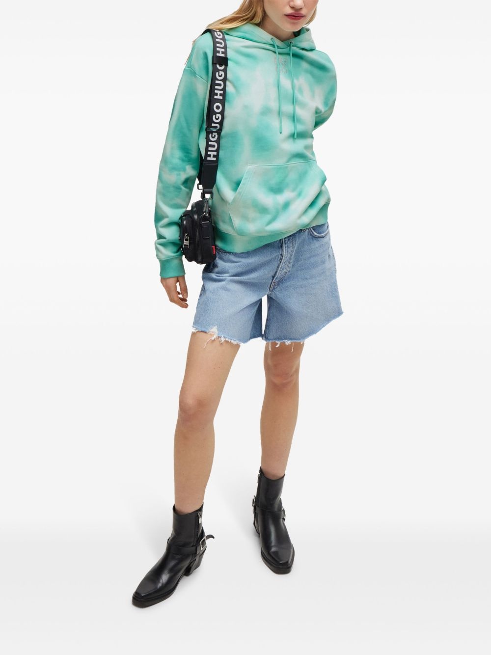 tie-dye cotton terry hoodie - 2