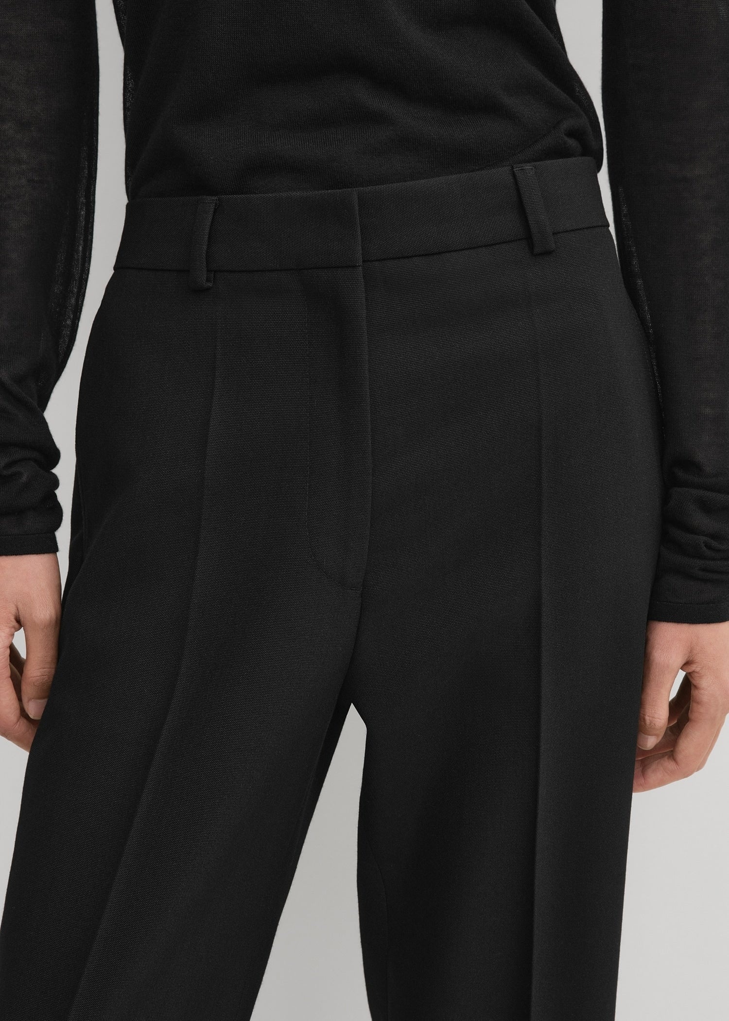 Straight cropped trousers black - 5