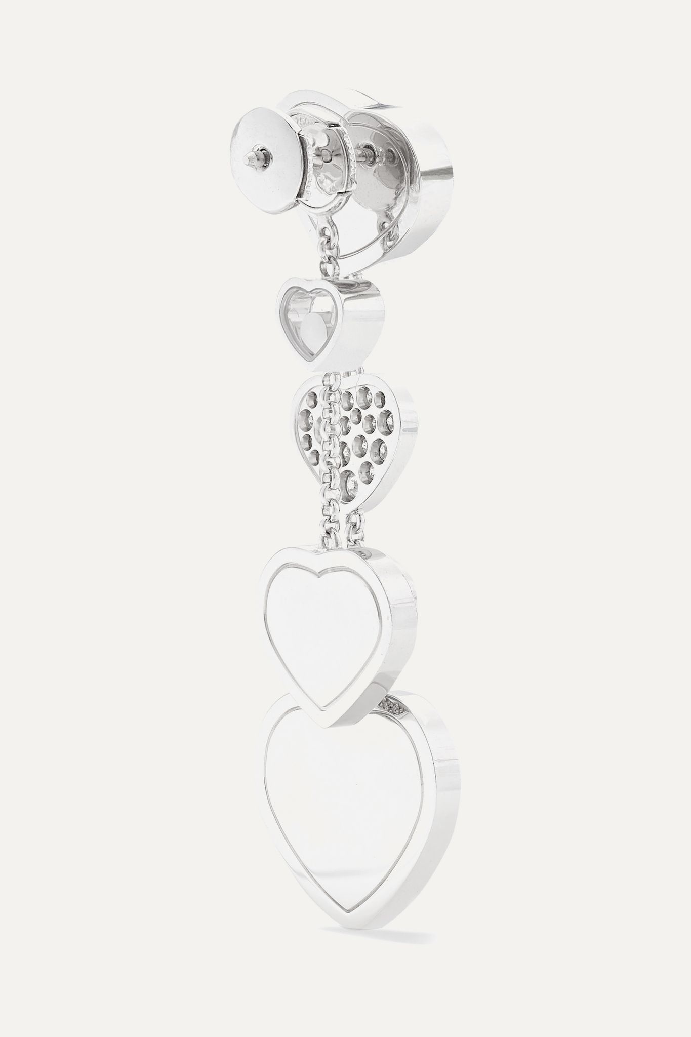 Happy Hearts 18-karat white gold, diamond and opal earrings - 3