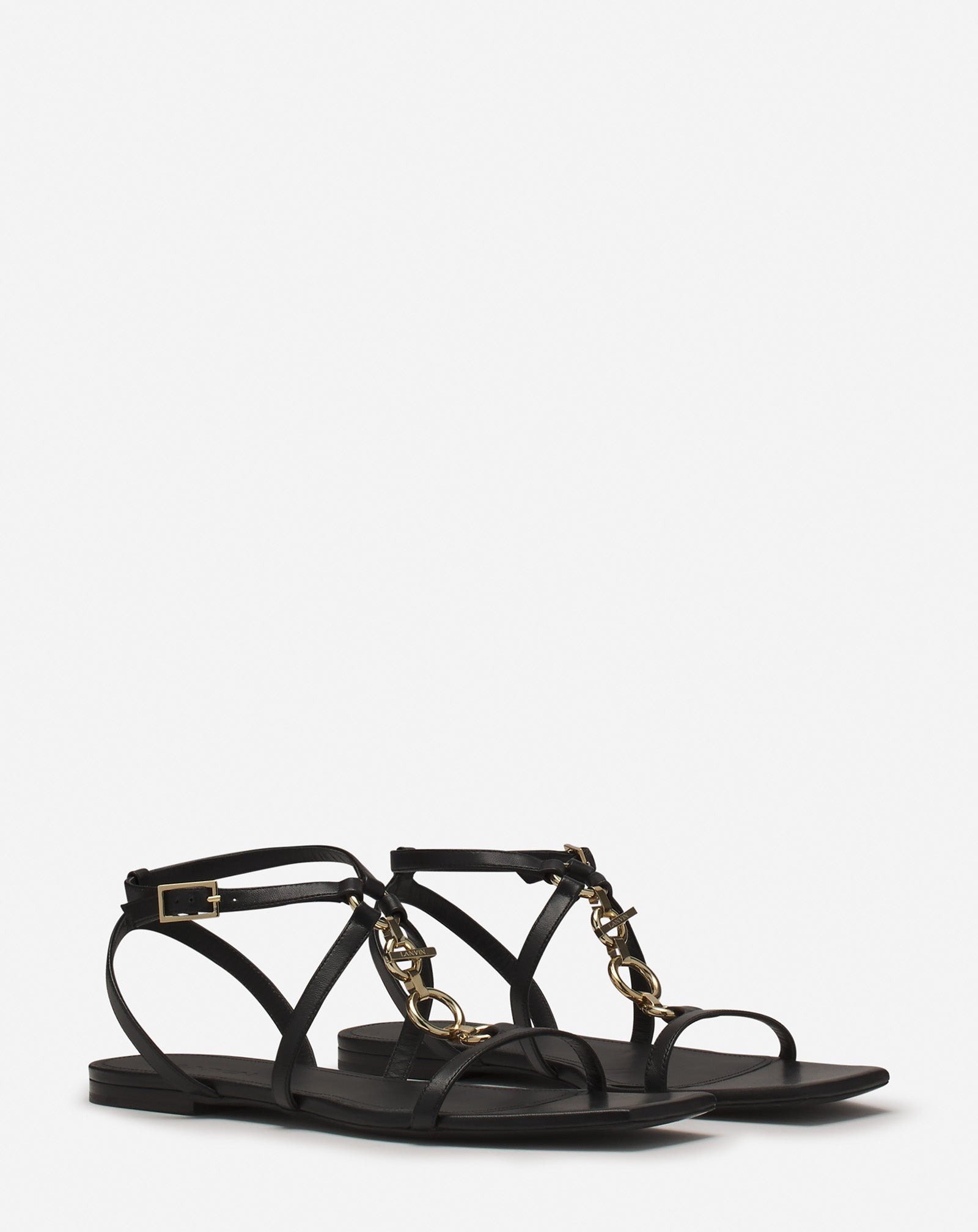 MESURE FLAT LEATHER SANDALS - 2