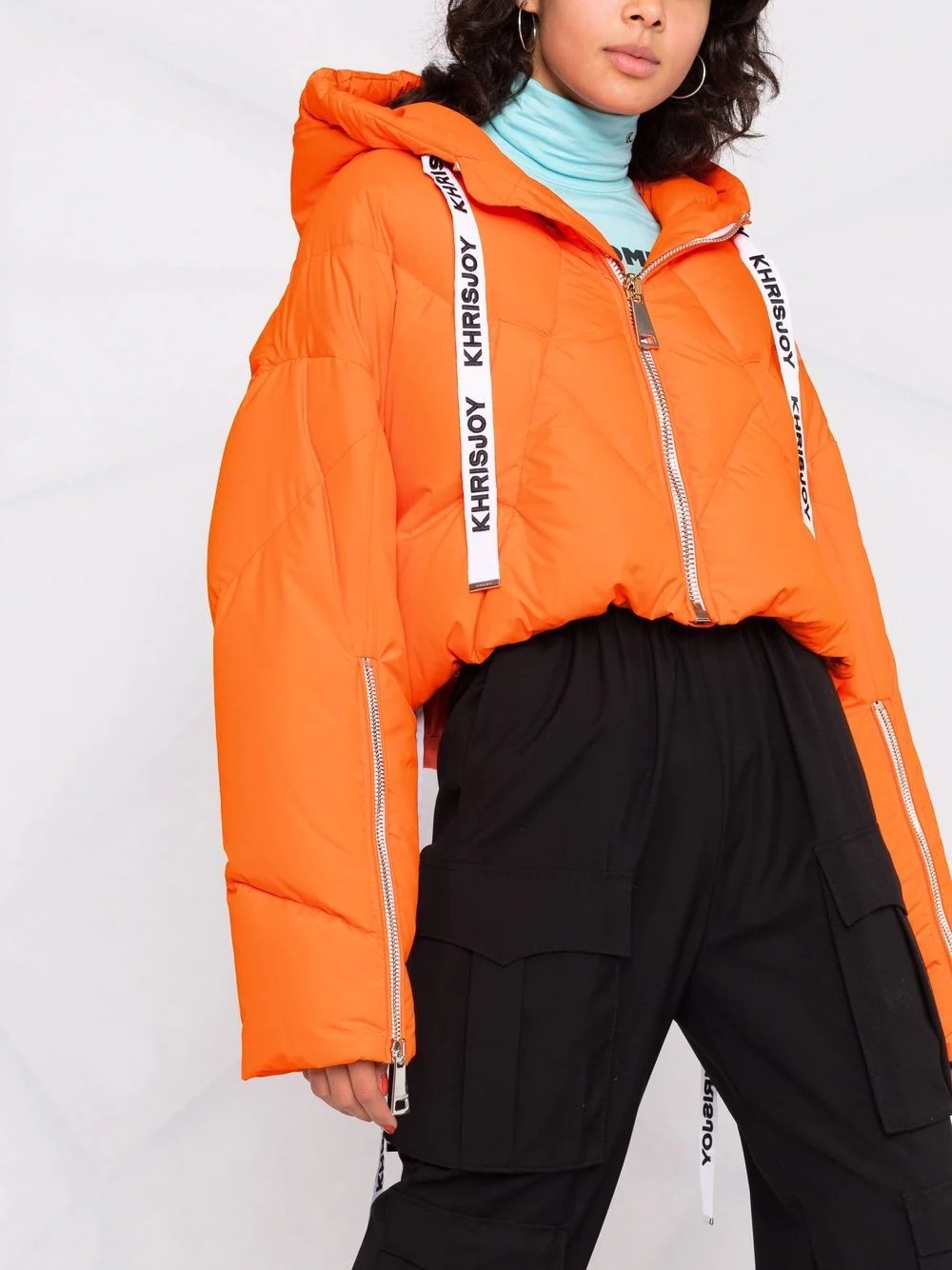 cropped feather-down puffer jacket - 5