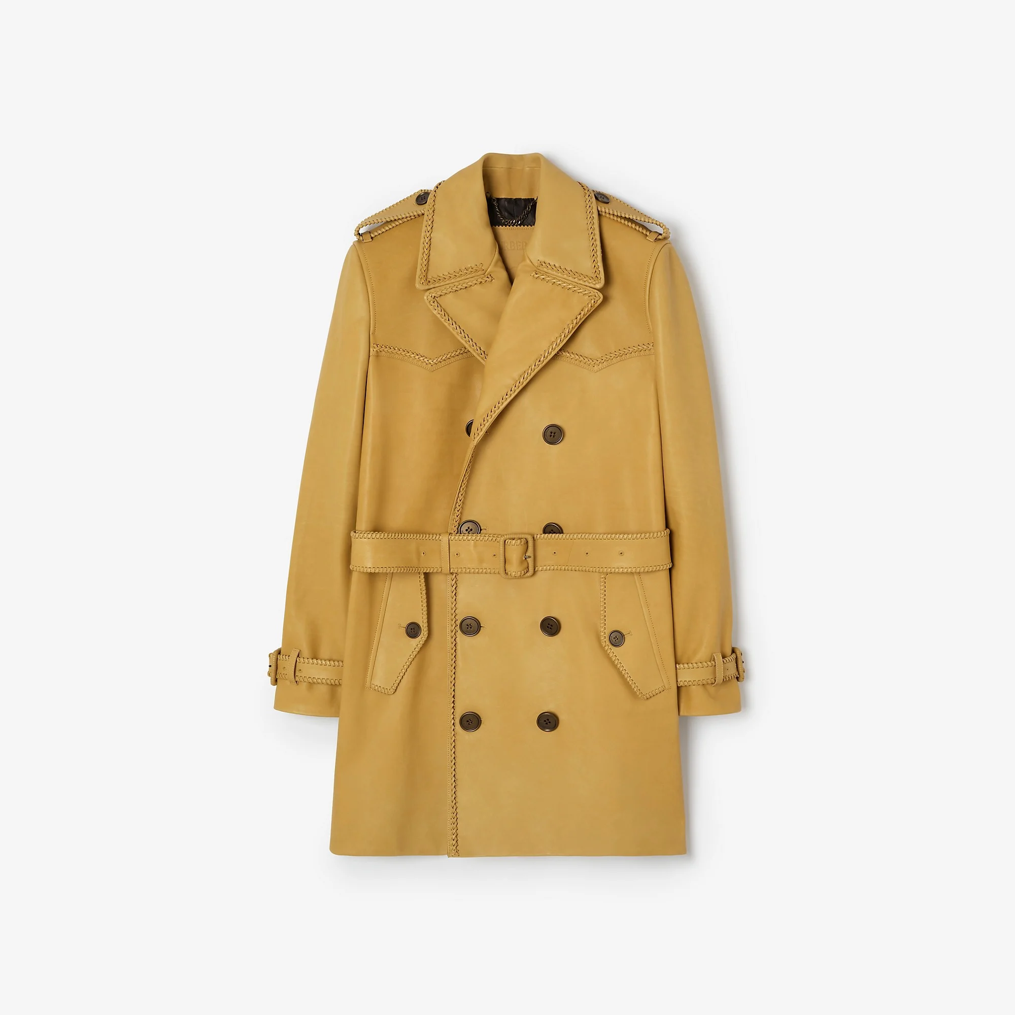 Mid-length Leather Leverton Trench Coat - 1