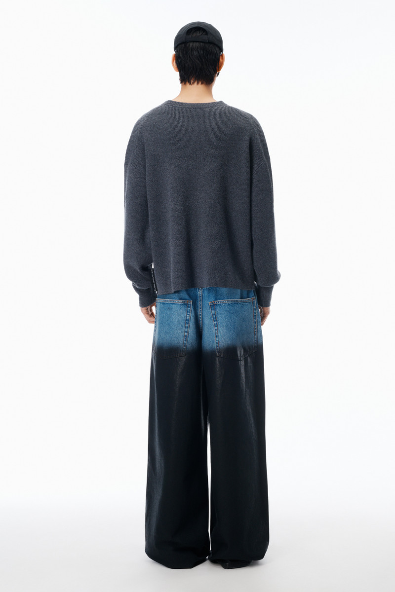 Crewneck Pullover in Stretch Wool Cotton 4