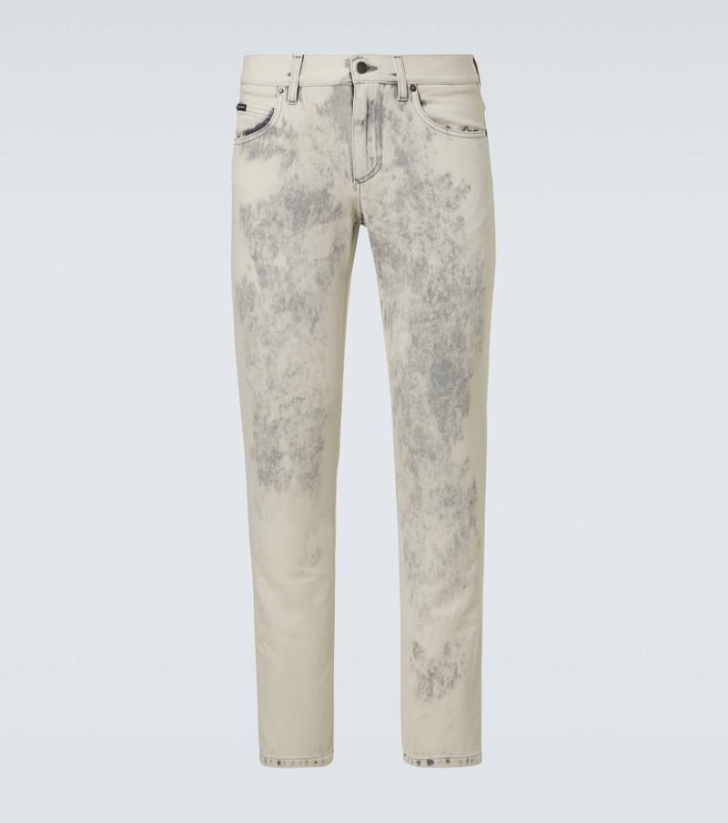 Printed straight jeans - 1
