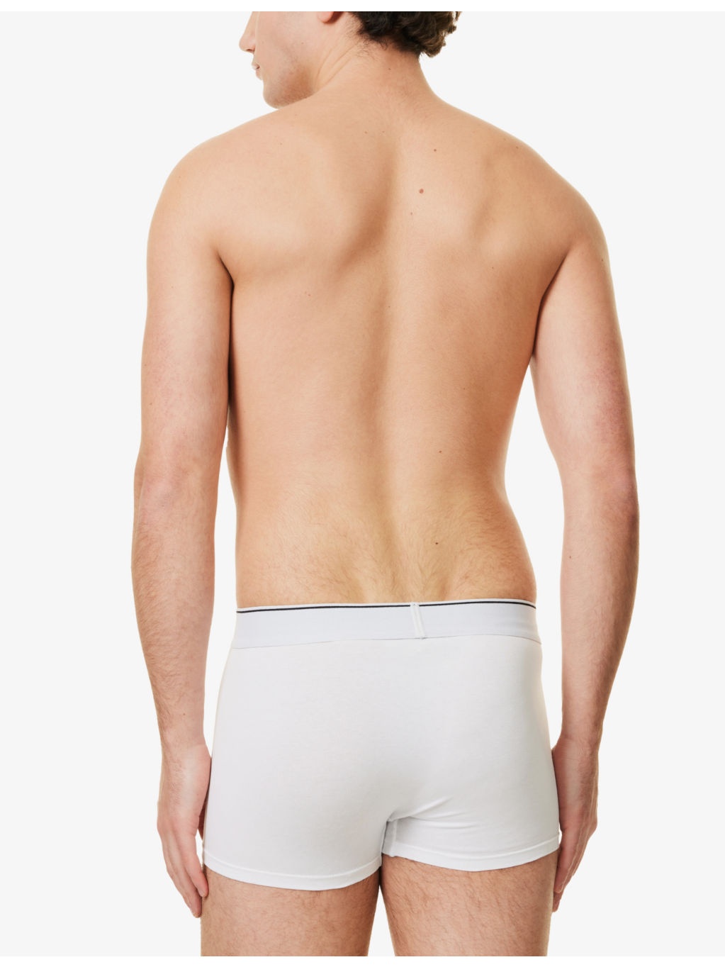 Branded-Waistband Pack of Three Stretch-Cotton Trunks - 3