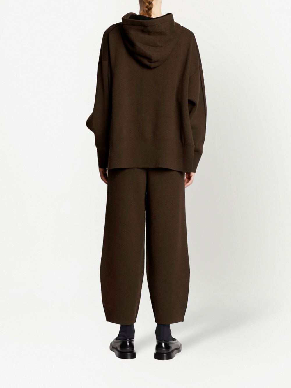 drop shoulder knitted hoodie - 4