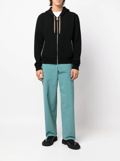 Lanvin contrasting-trim detail hoodie outlook