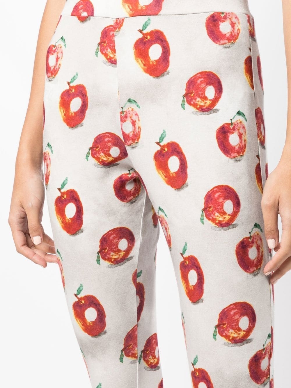 apple-print cotton leggings - 5