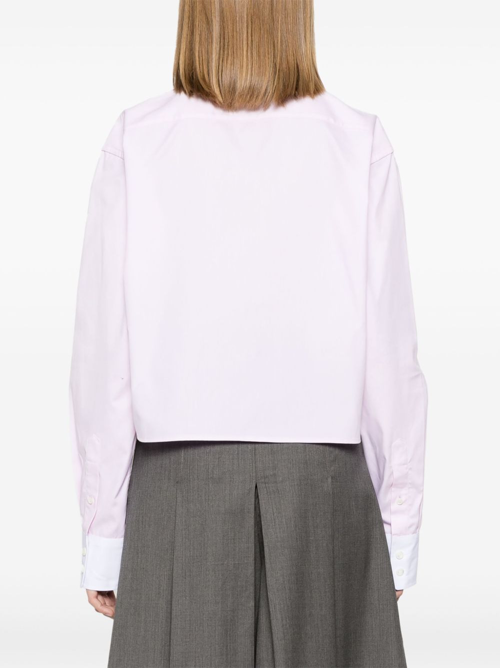 logo-embroidered cotton shirt - 4