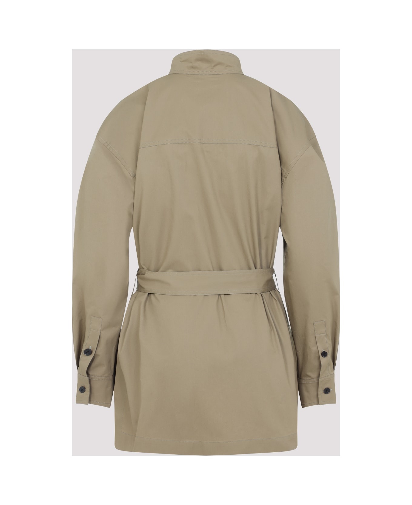 Camel Poplin Blouse - 4