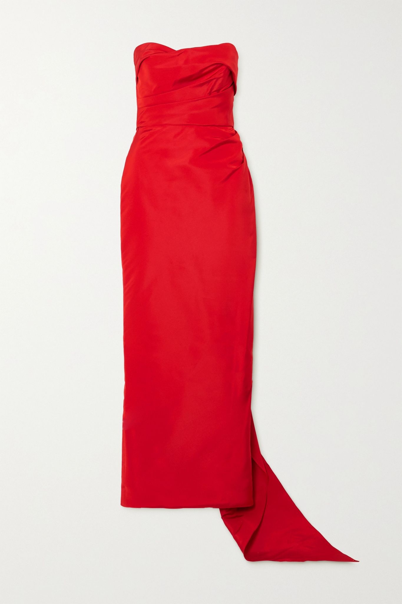 Draped silk-faille strapless gown - 1