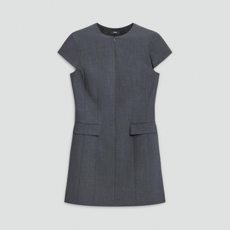 Zip Mini Dress in Good Wool 1
