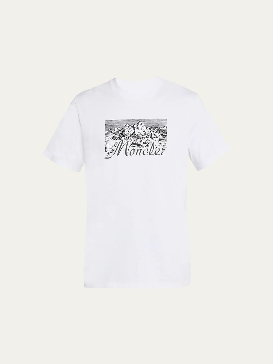 Men's Mountain Logo Cotton T-Shirt - 1