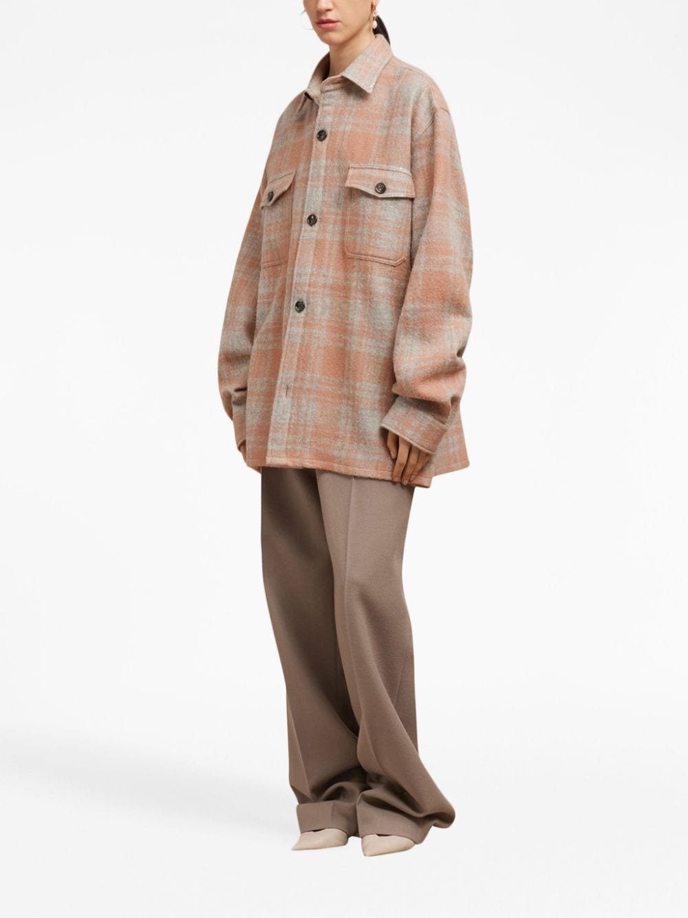 plaid wool shirt jacket - 2