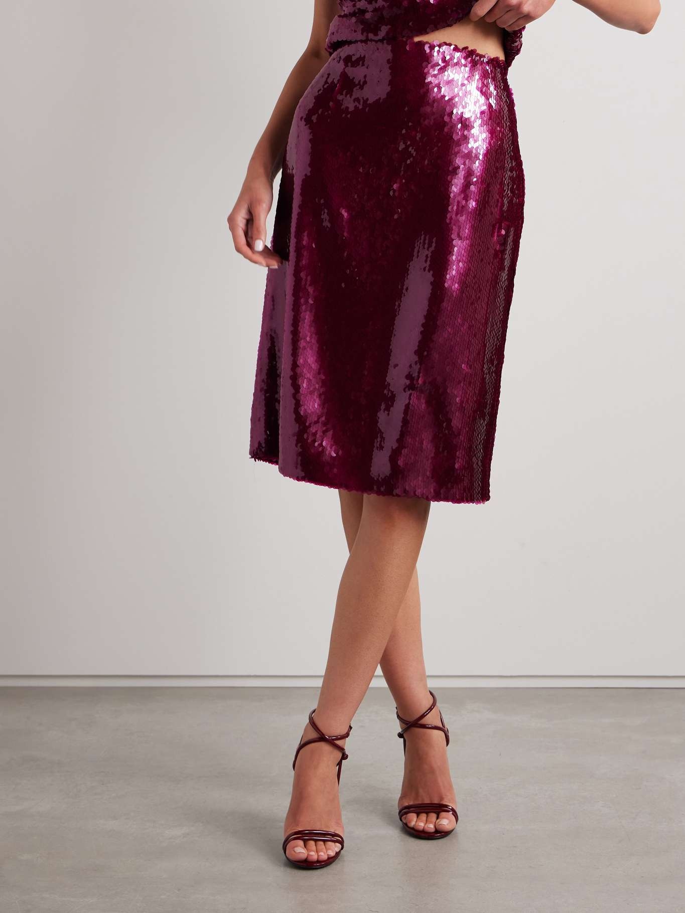 Este sequined crepe midi skirt - 3
