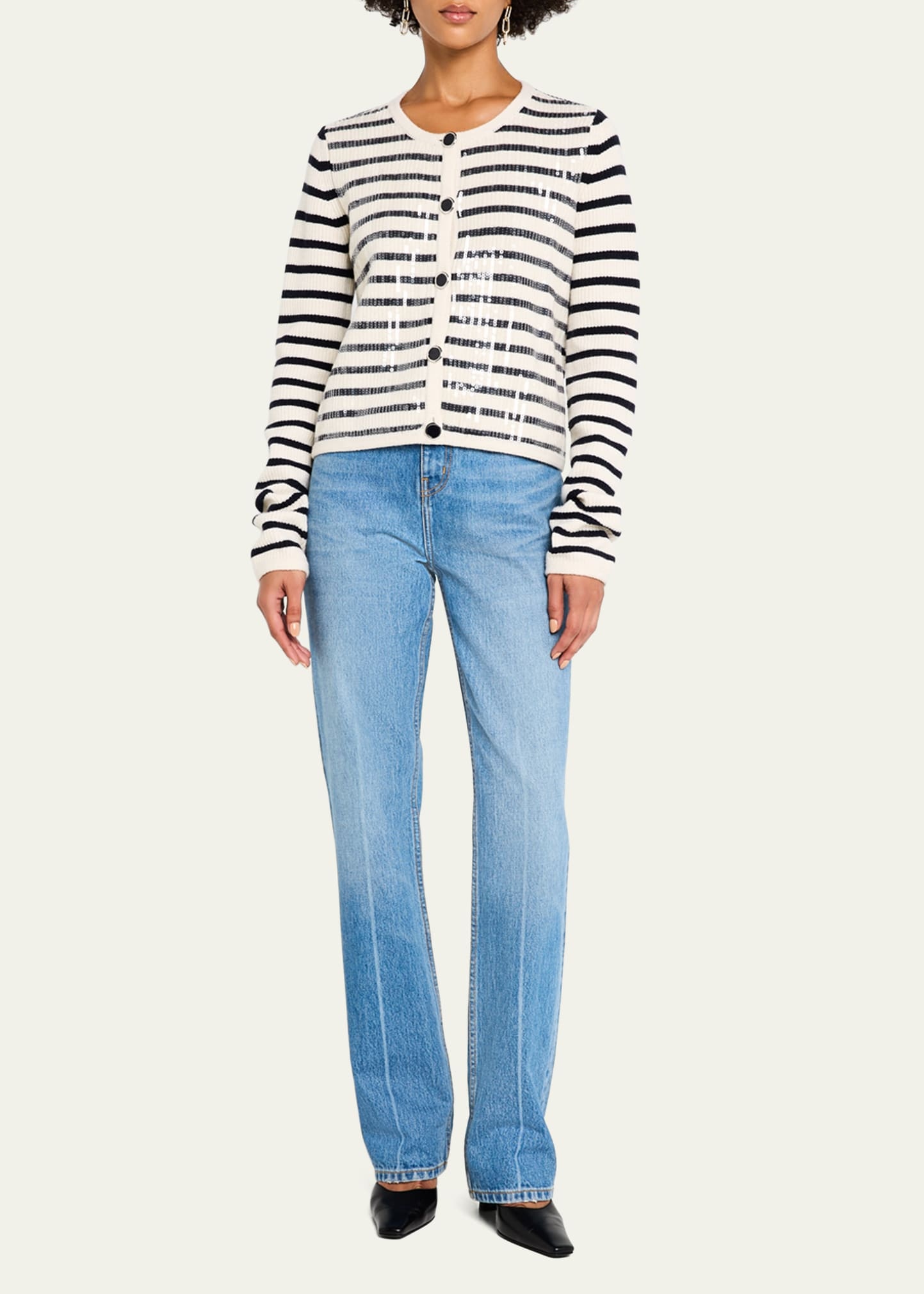 Nebula Sequined Striped Cardigan - 2