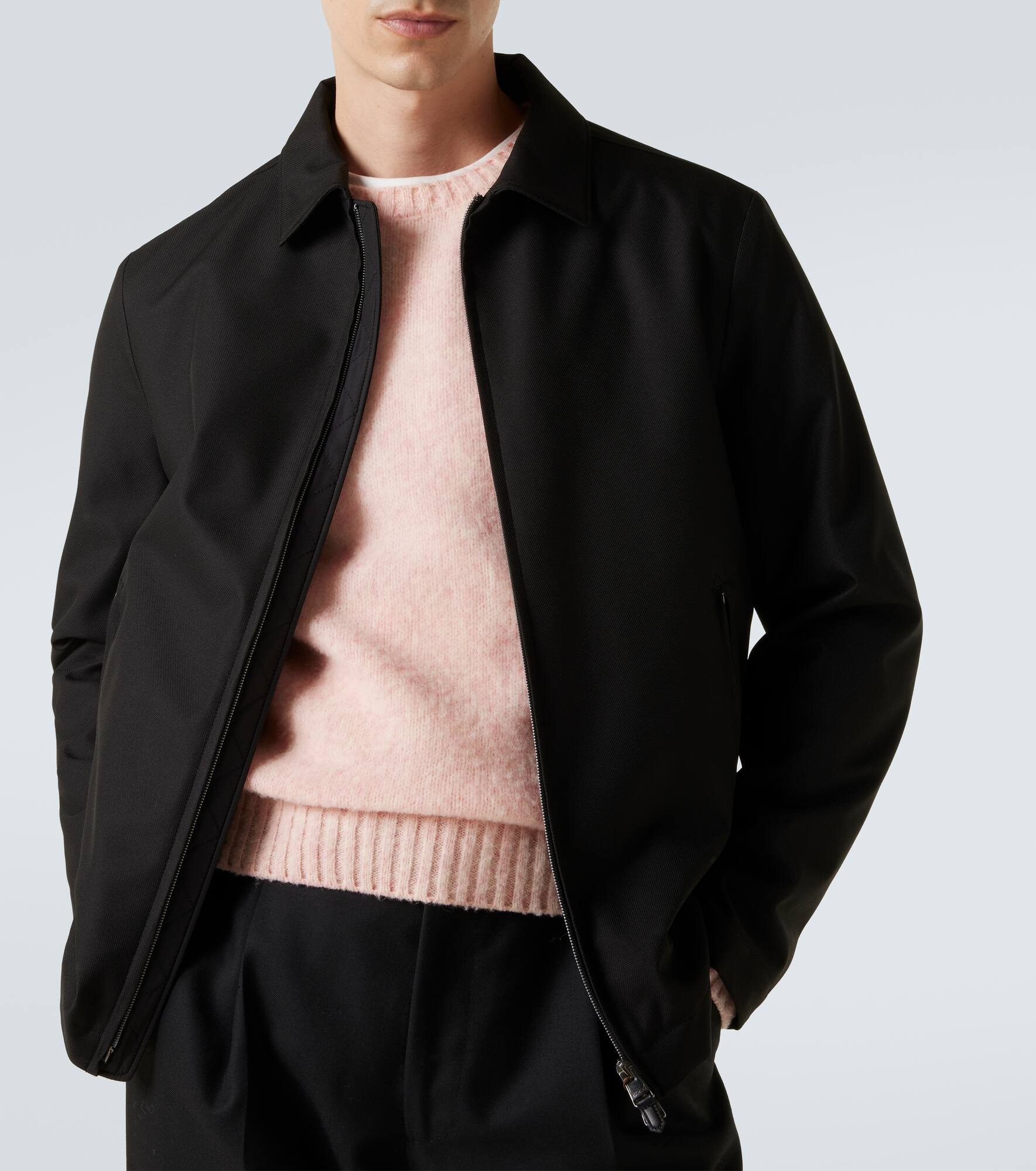 Leather-trimmed jacket - 5