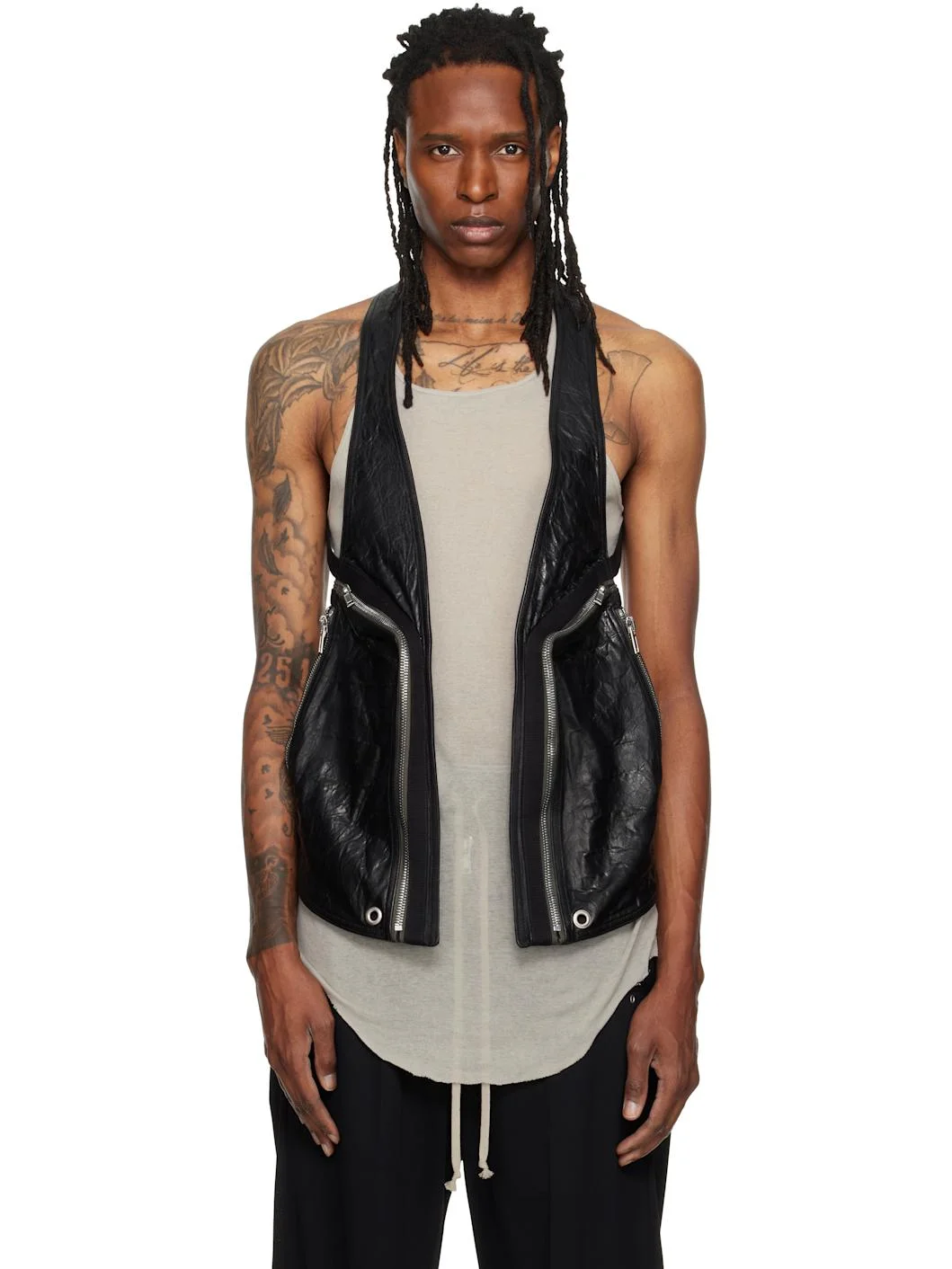 Black Tower Temple Leather Vest - 1