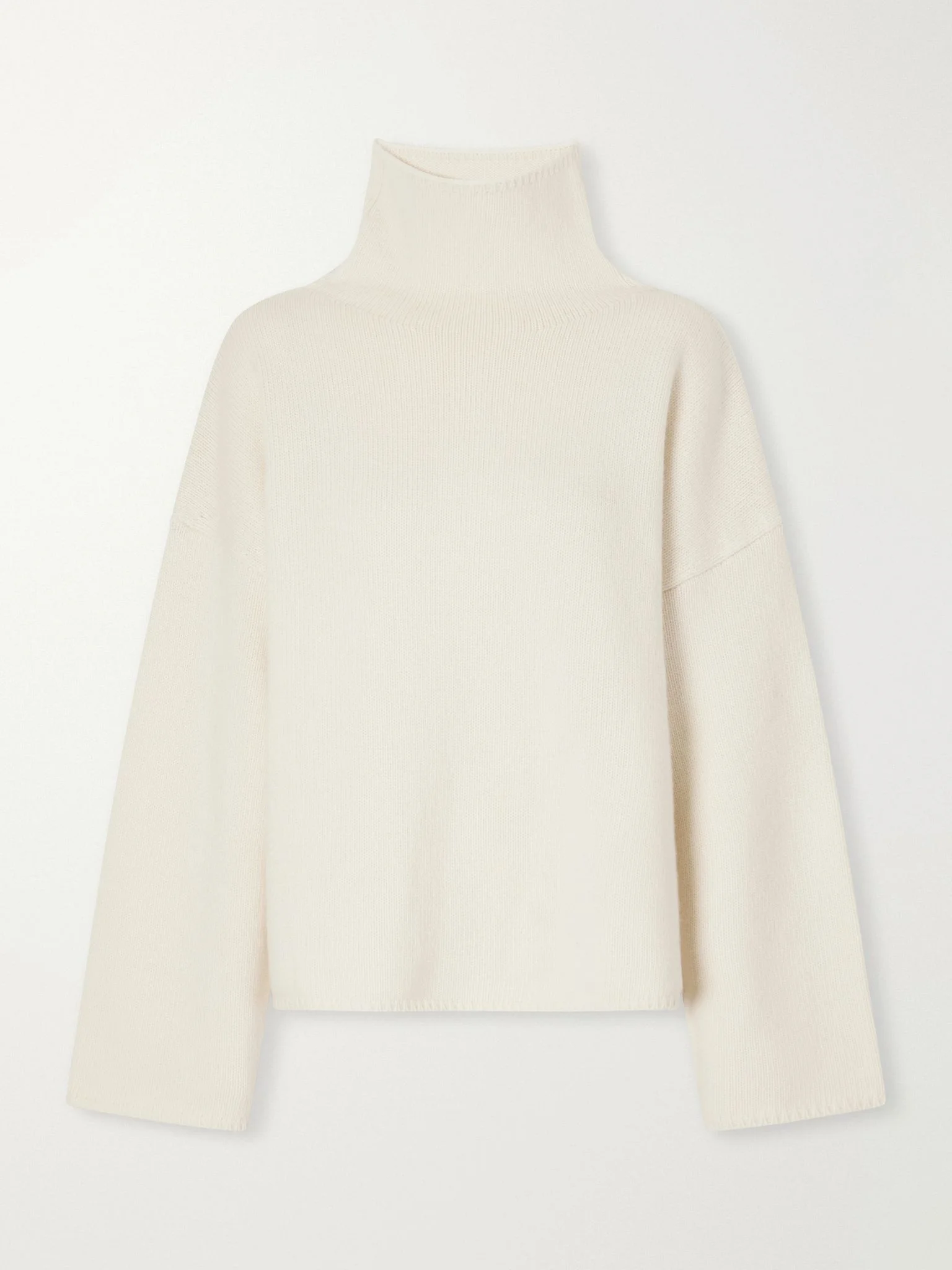 Amie merino wool and cashmere turtleneck sweater Off-white - 1