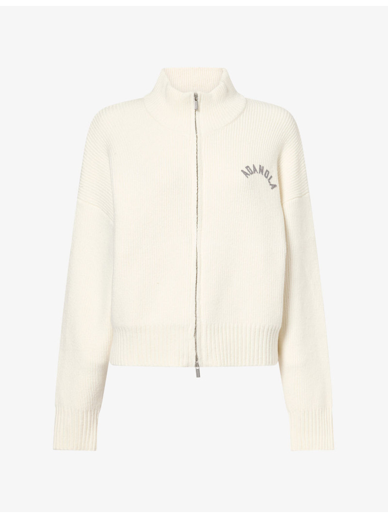 Sport Zip-Up Funnel-Neck Knit Sweatshirt 1