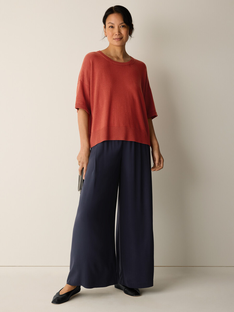 EILEEN FISHER Silk Georgette Crepe Wide-Leg Pant outlook
