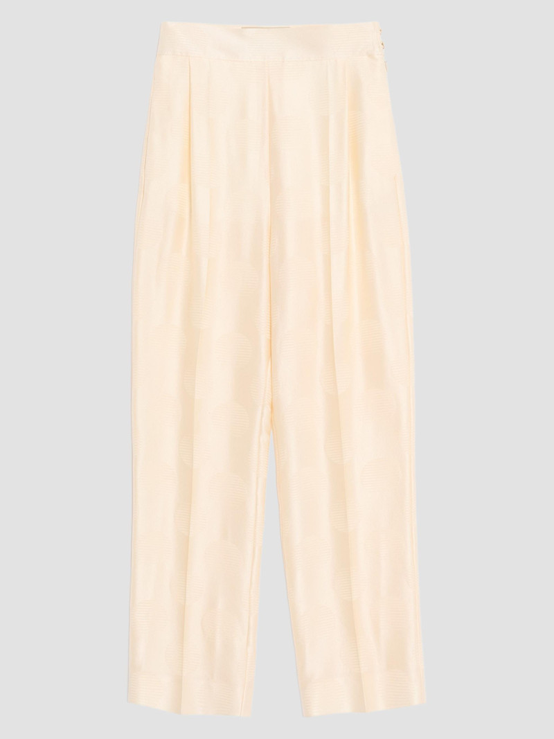 Women's Plus De Pois Striped Polka Dot Jacquard Trousers - Ivory 1