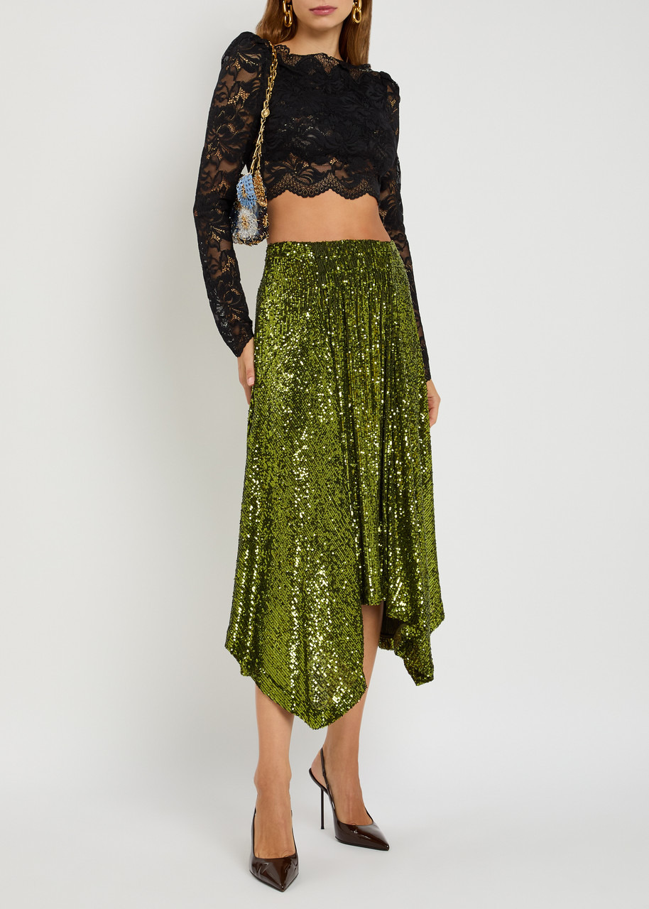 Rabanne Asymmetric Sequined Midi Skirt - 4