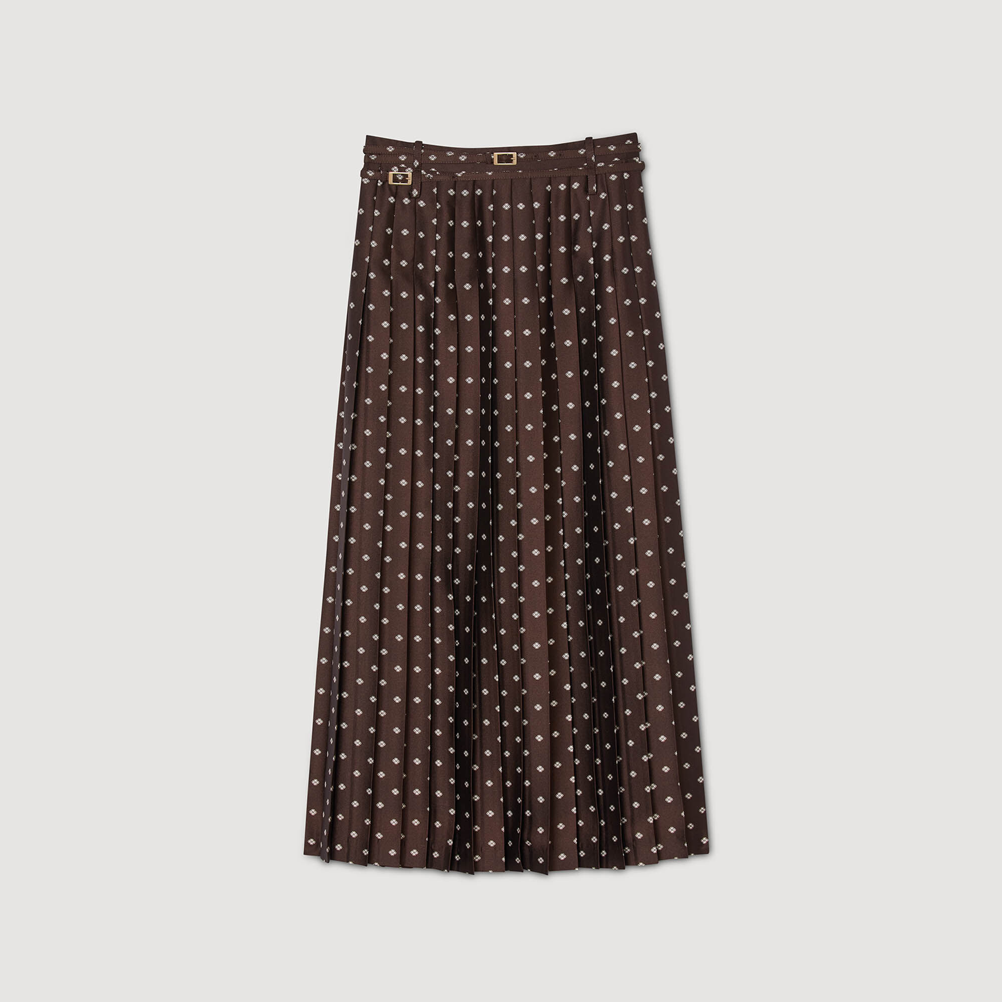 SCARF PRINT MIDI SKIRT - 6