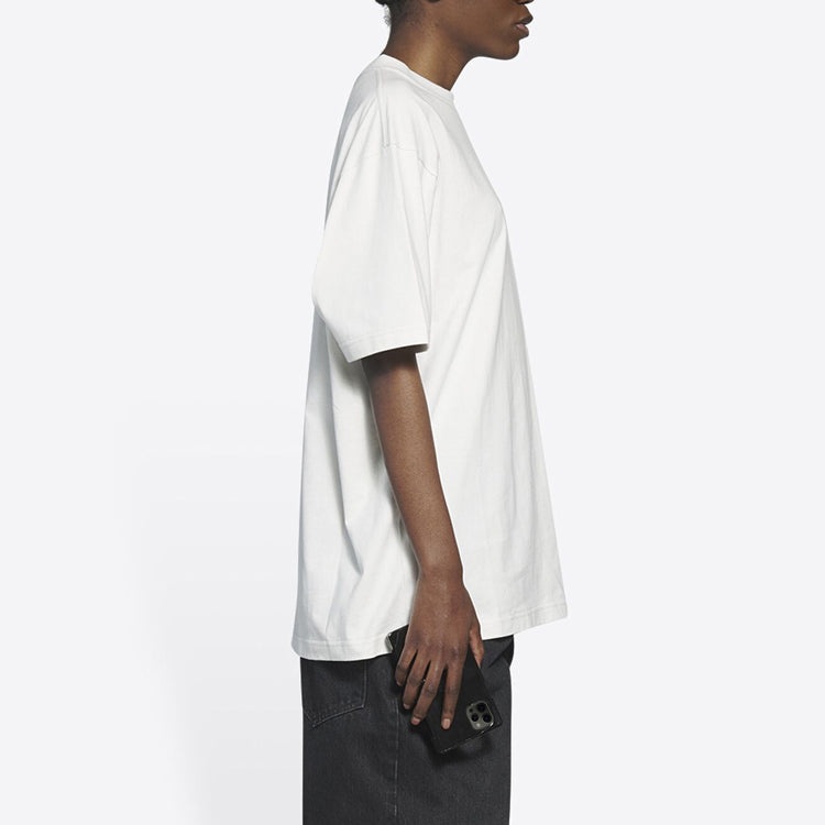 (WMNS) Balenciaga Political Campaign Large Fit Embroidery Round-neck 'White' 641655TKVJ19084 - 6