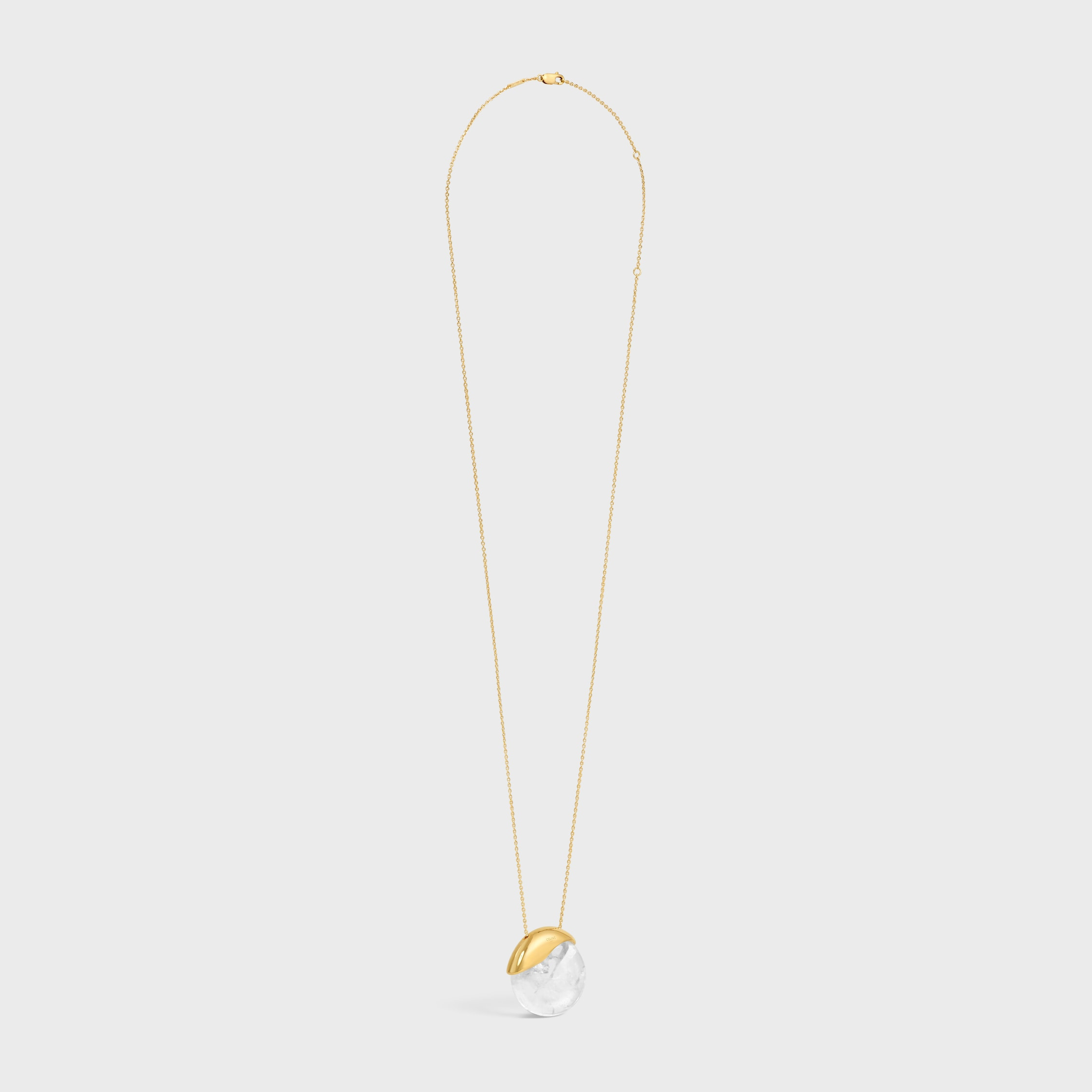 Les Pierres Celine Necklace in Rock Crystal and Brass with Gold Finish - 2