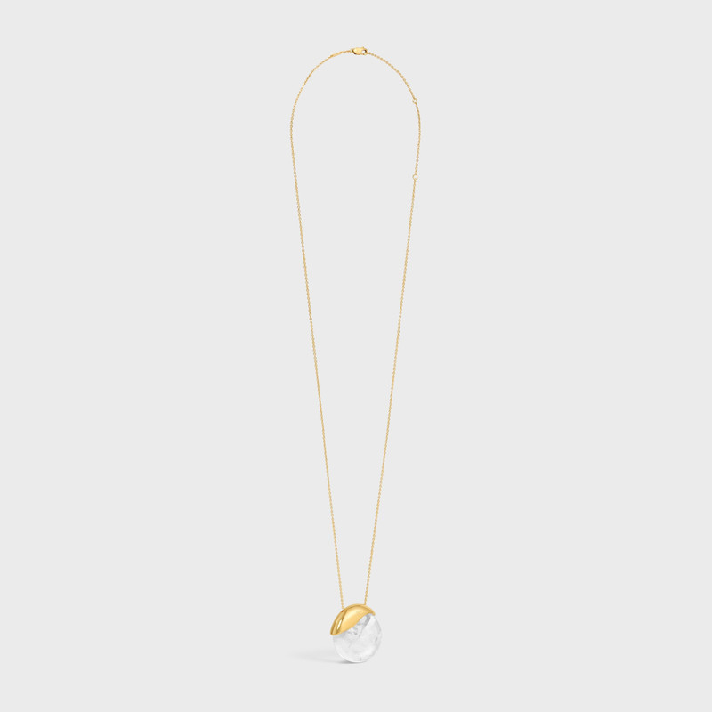 CELINE Les Pierres Celine Necklace in Rock Crystal and Brass with Gold Finish outlook