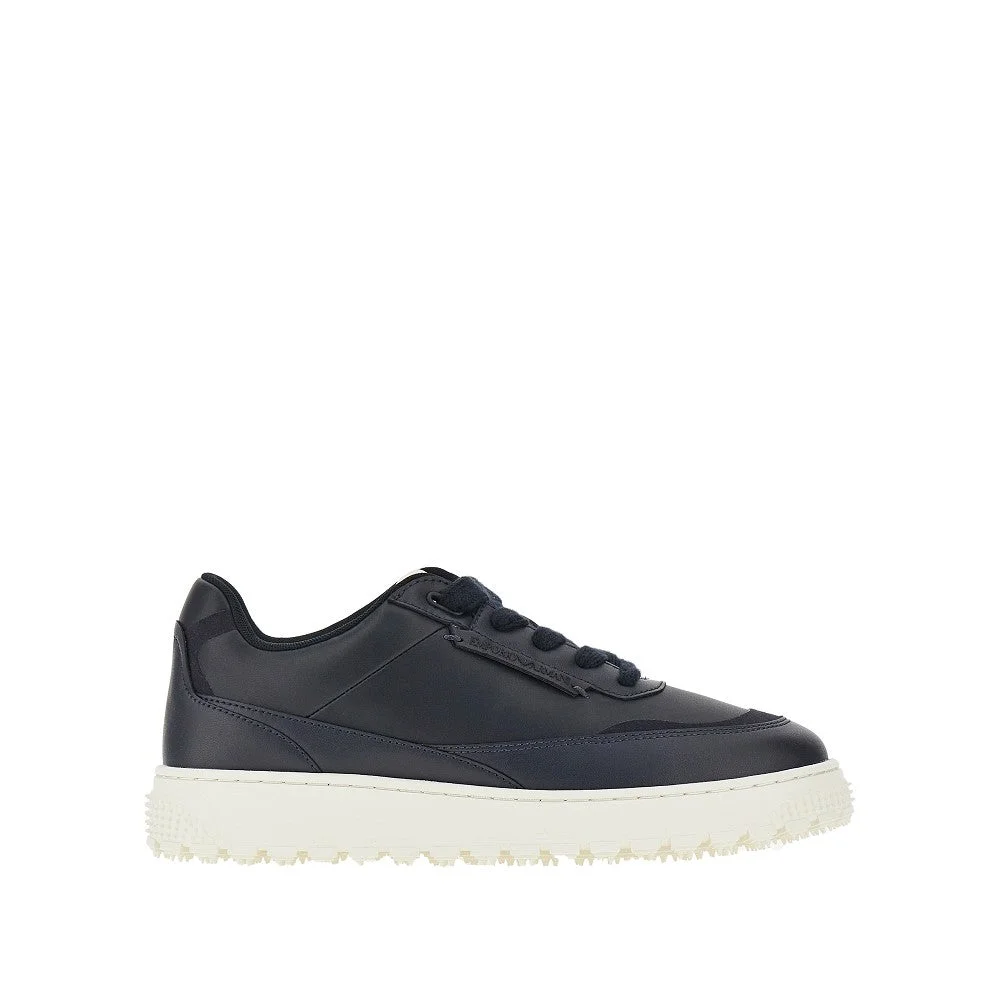 SNEAKERS IN PELLE CON LOGO LATERALE - 1