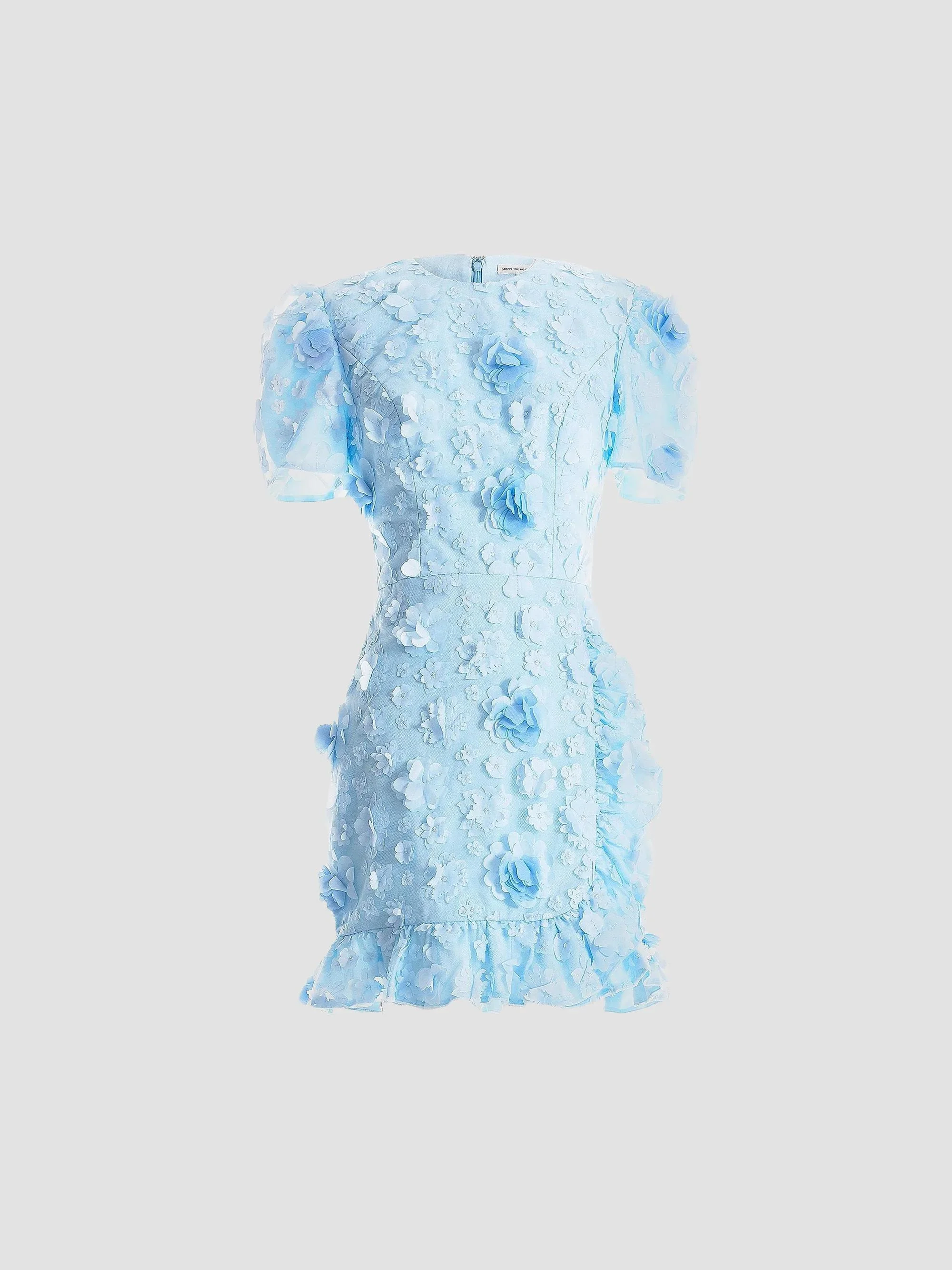 Women's Brittany Floral Appliqué Minidress - Sky Multi - 1