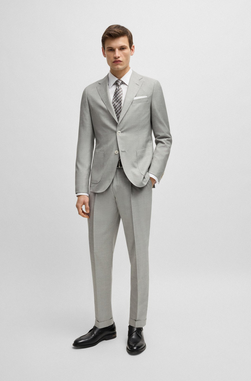 SLIM-FIT SUIT IN MICRO-PATTERNED WOOL AND SILK 1