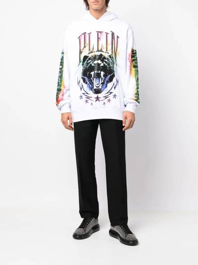 PHILIPP PLEIN logo-print long-sleeved hoodie outlook