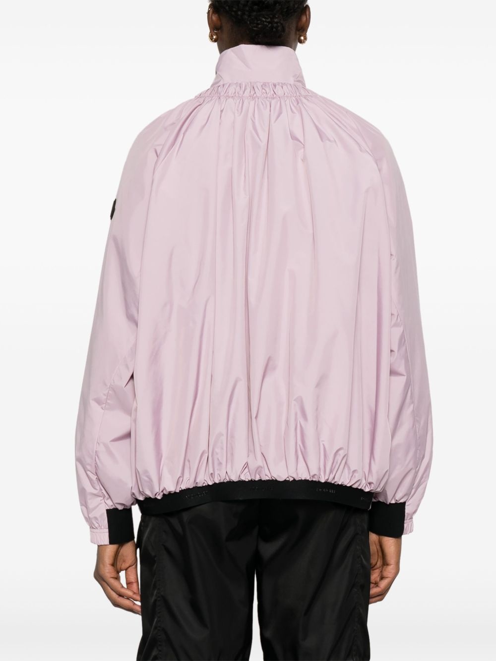 drawstring-neck puff-sleeve jacket - 4