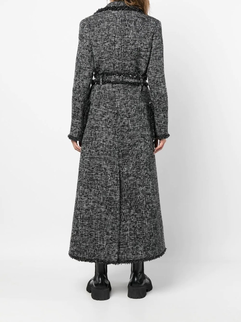 belted-waist bouclé coat 4
