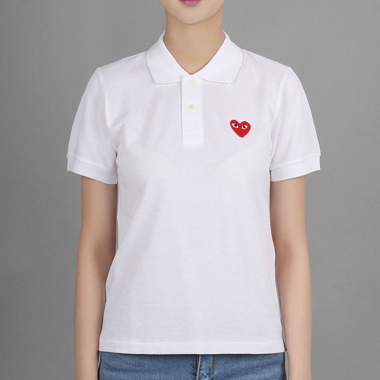 (WMNS) COMME des GARCONS PLAY Polo Red Emblem 'White' AZ-T005-051-5 - 3