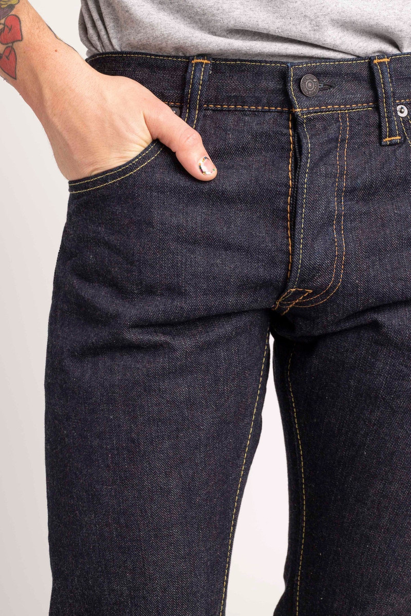 Pure Blue Japan XX-011 Slim Tapered Jeans Blue In Green Exclusive Version outlook