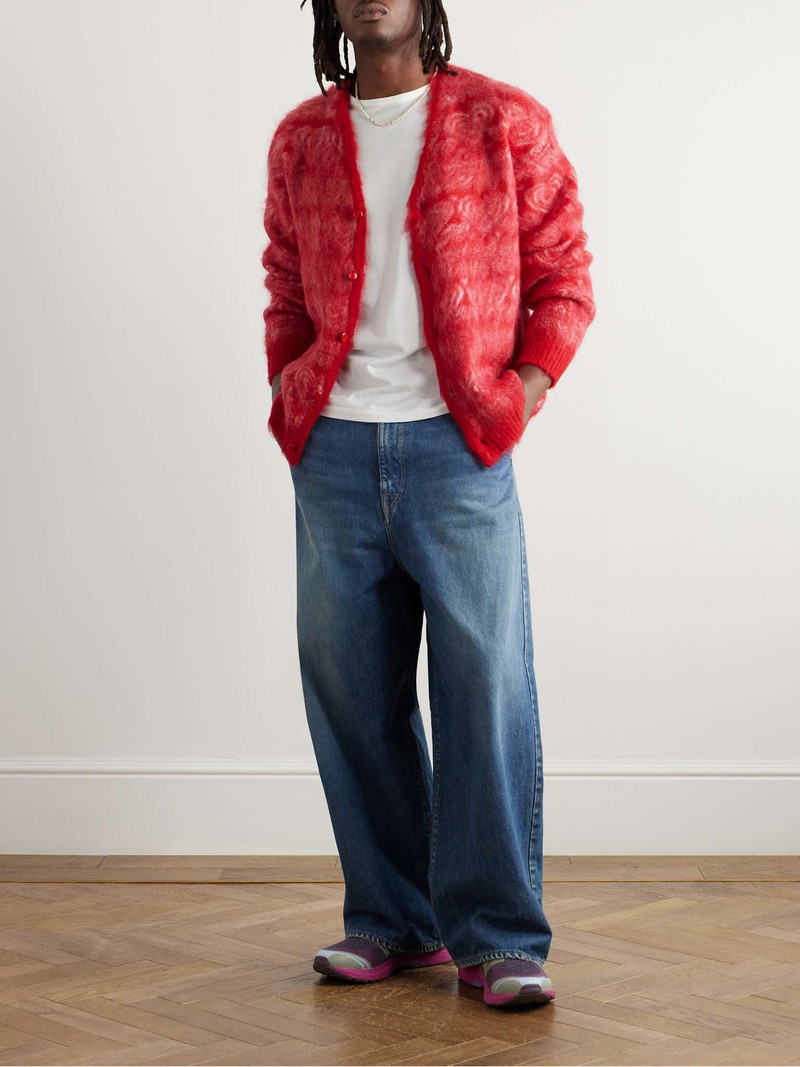 NEEDLES Intarsia Mohair-Blend Cardigan outlook