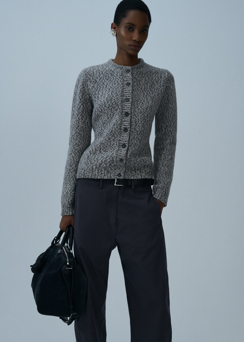 MAGDA BUTRYM Classic marled cardigan in grey outlook