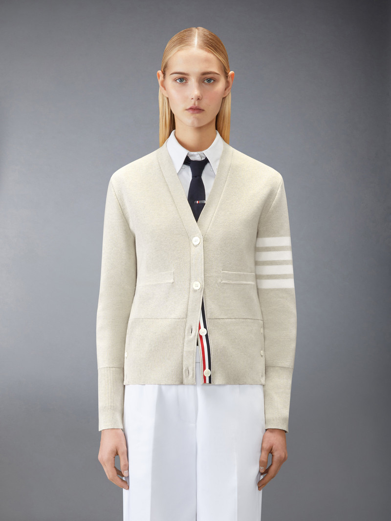Thom Browne COTTON 4-BAR MILANO CLASSIC V-NECK CARDIGAN outlook
