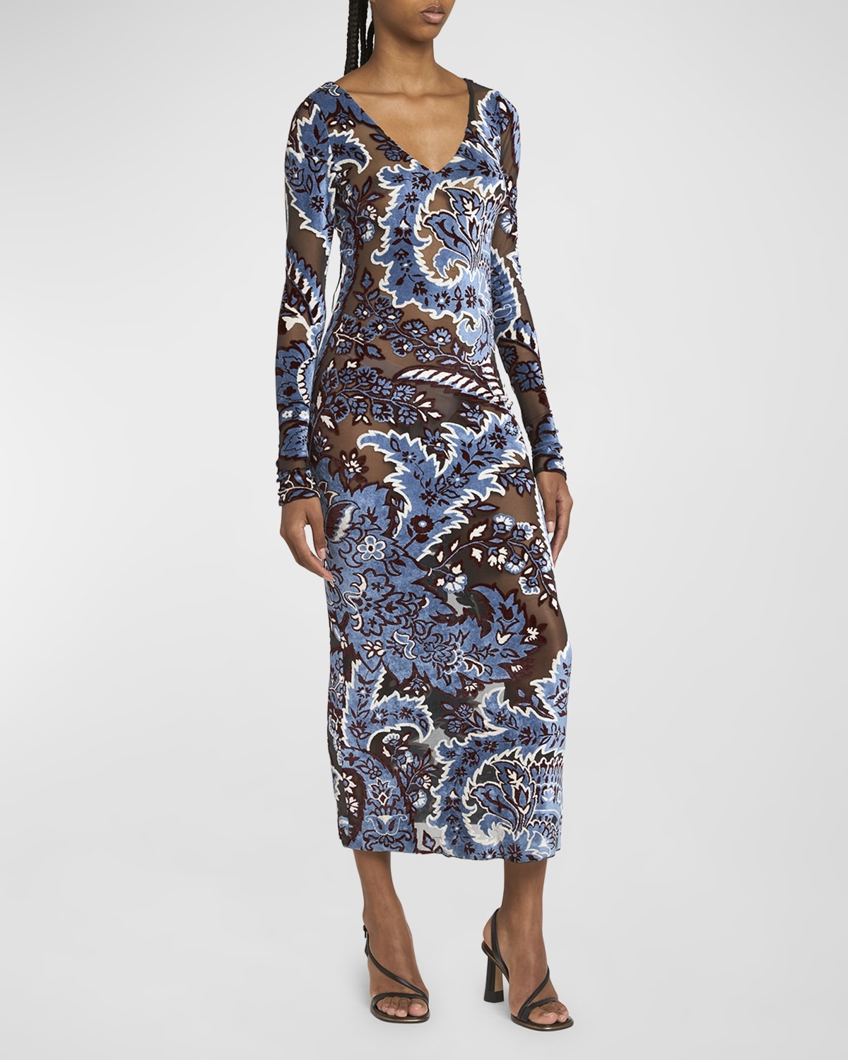 Etro TULLE AND JACQUARD VELVET DRESS | REVERSIBLE