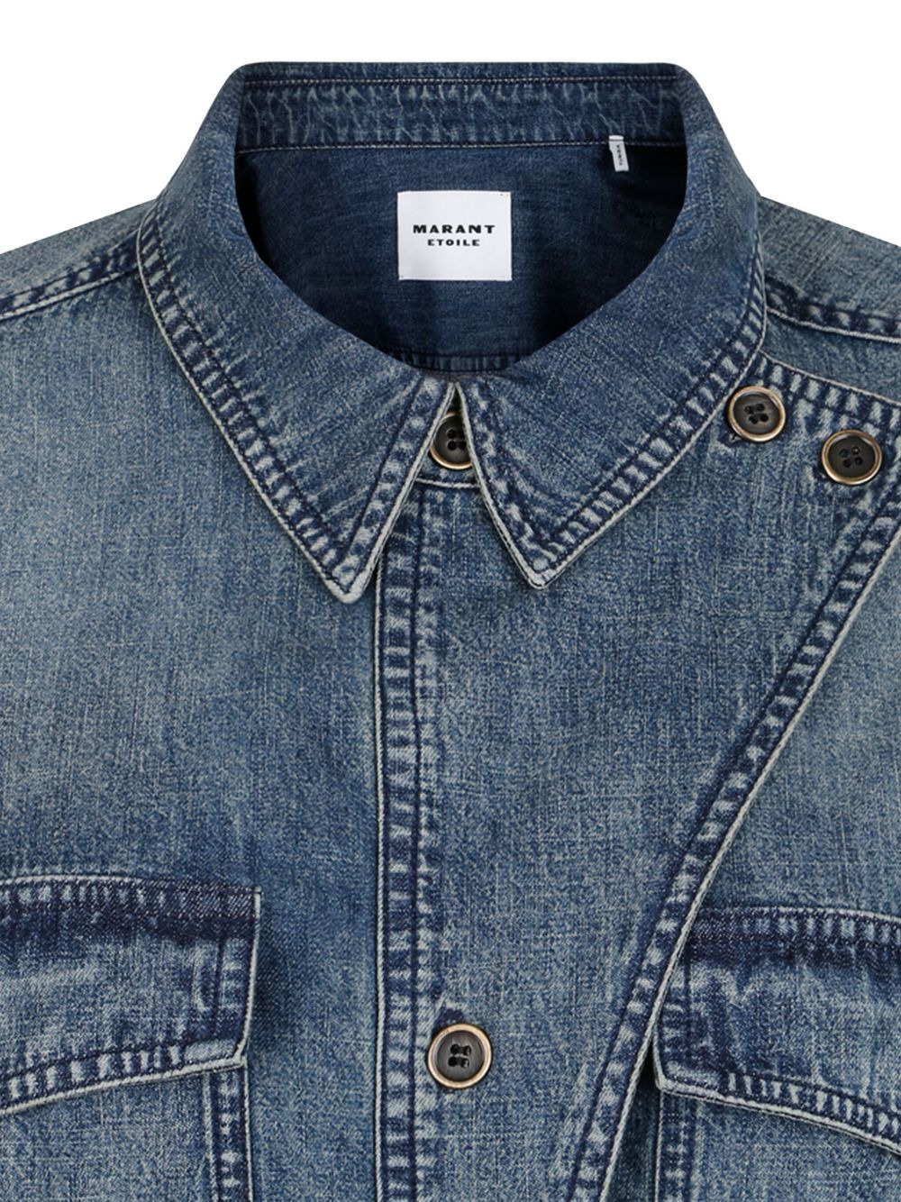 button-fastening denim jumpsuit - 3