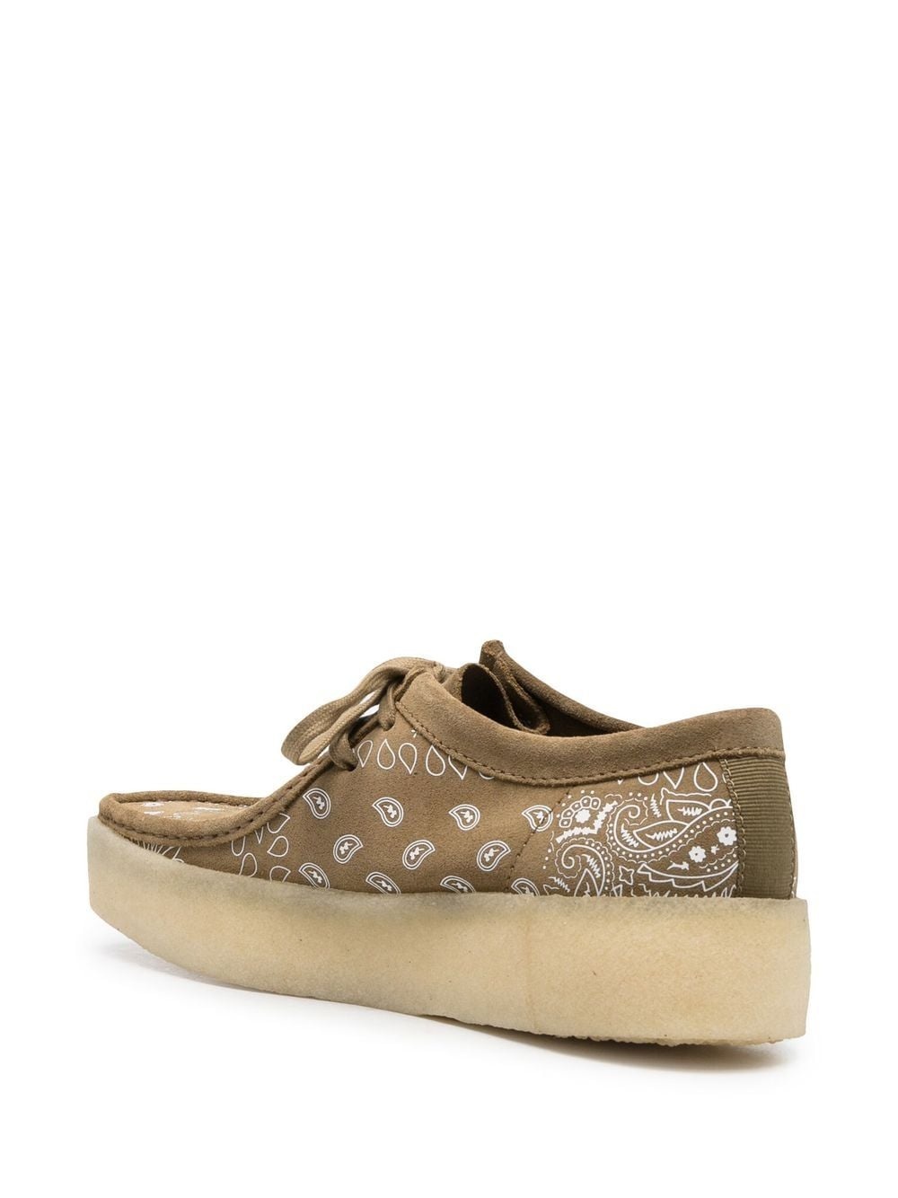 bandana-print suede derby shoes - 3