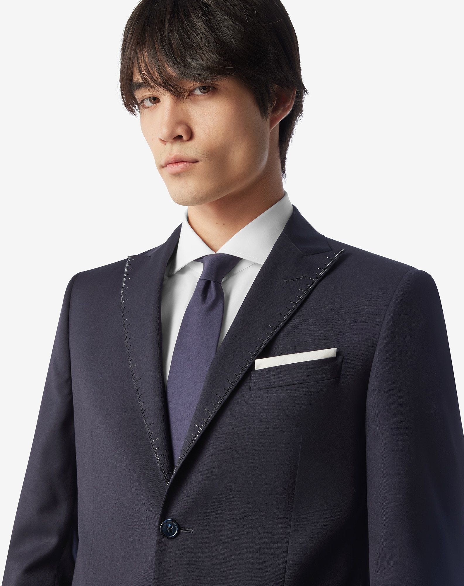 Navy blue pure wool tuxedo - 6